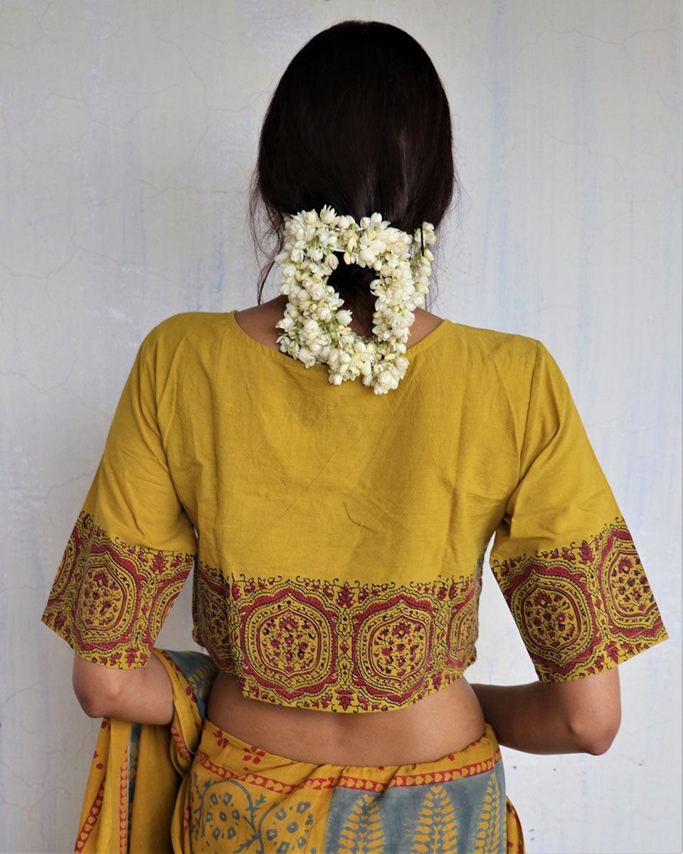 Blouse back design | blouse sleeves design | cotton blouse yellow | chidiyaa