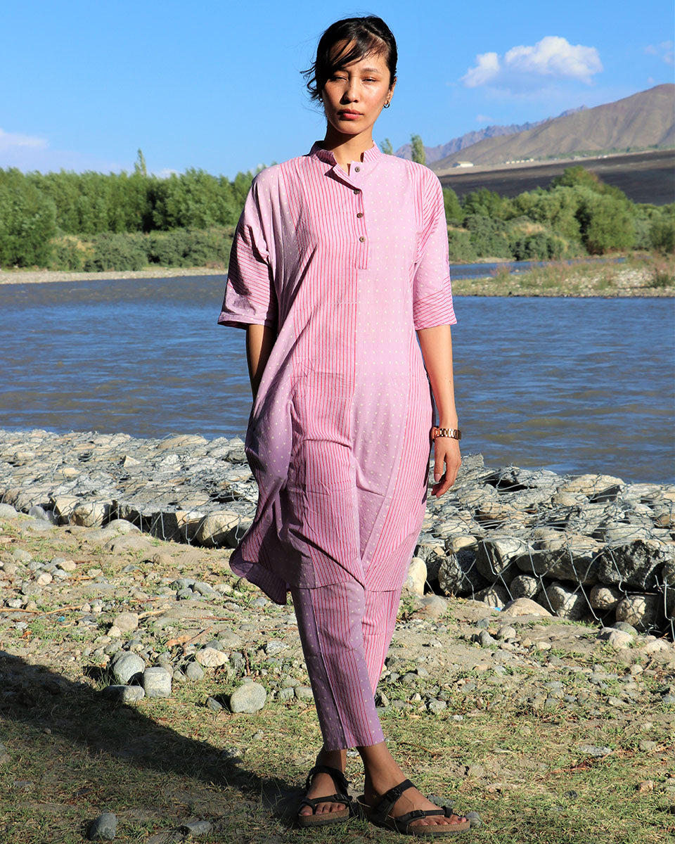 Spring Lavender Block Printed Cotton Pant - LD