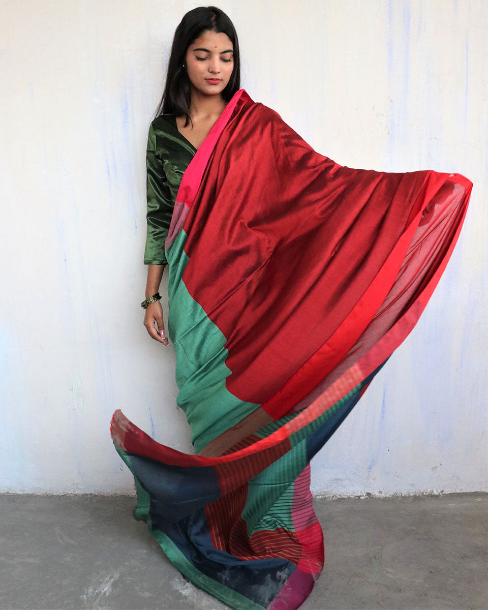 Farozaan Handwoven Cotton Saree - Holi