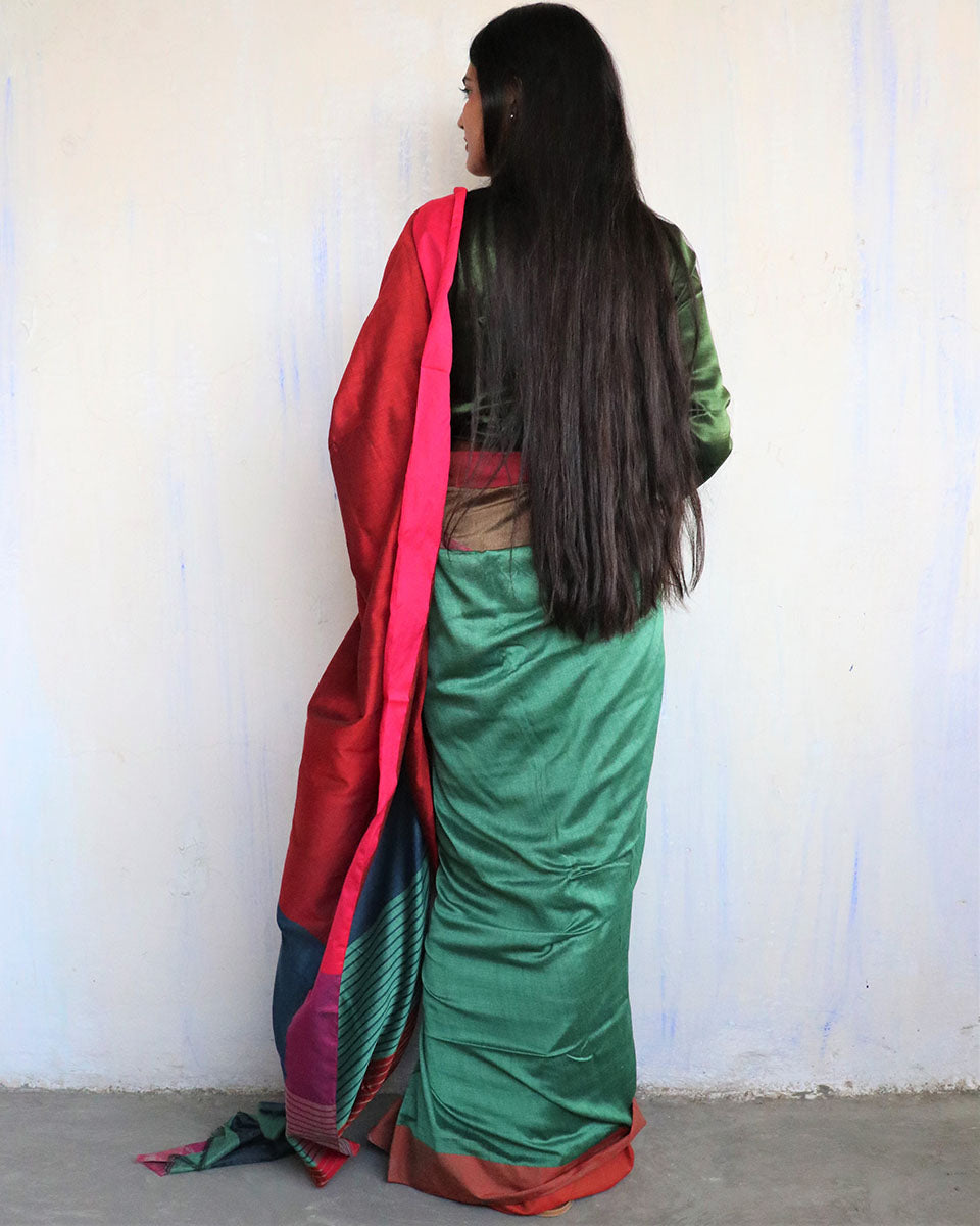 Farozaan Handwoven Cotton Saree - Holi