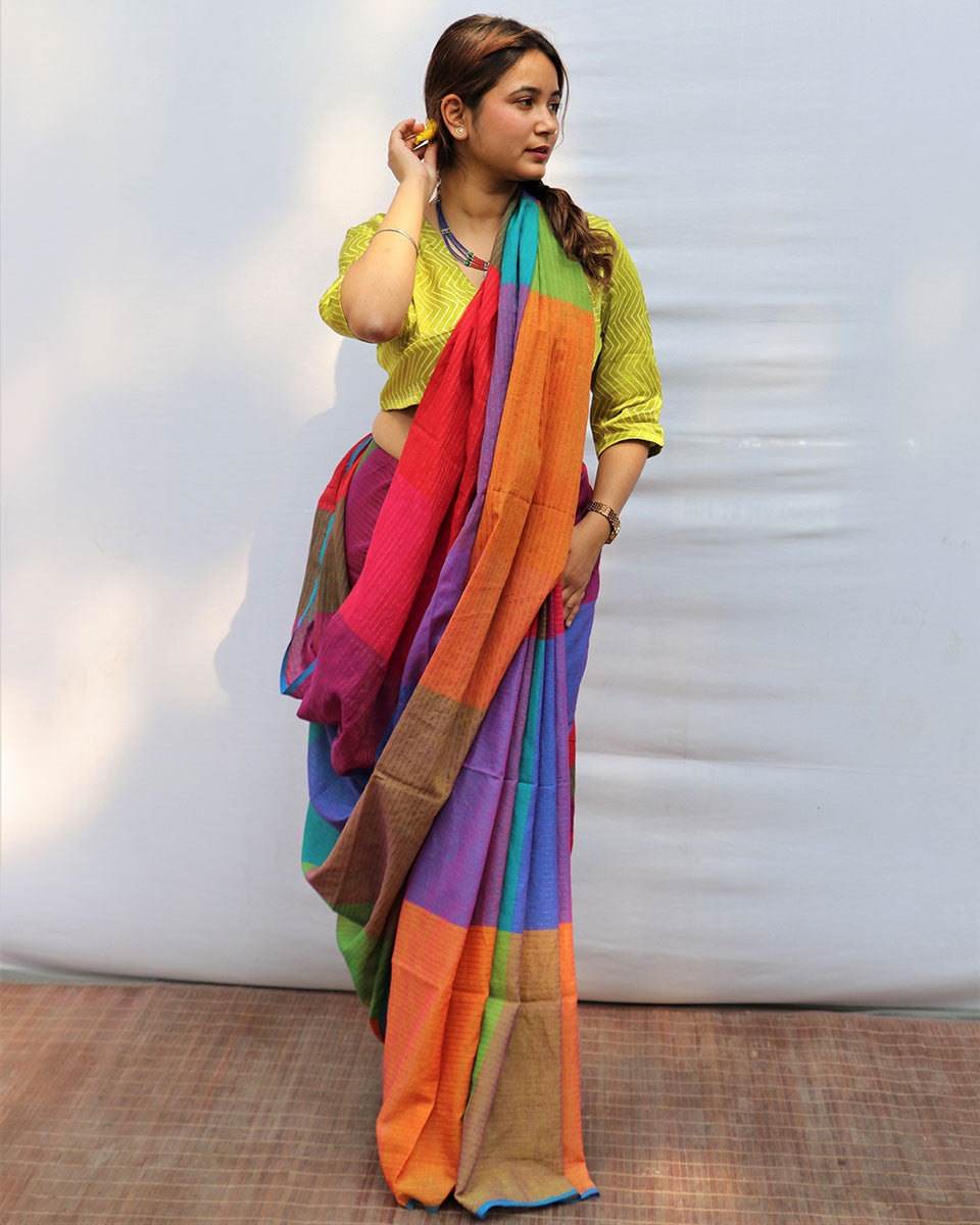 |Cotton sarees | Cotton saree for women | Cotton saree online | Cotton saree | Chidiyaa | cotton saree yellow