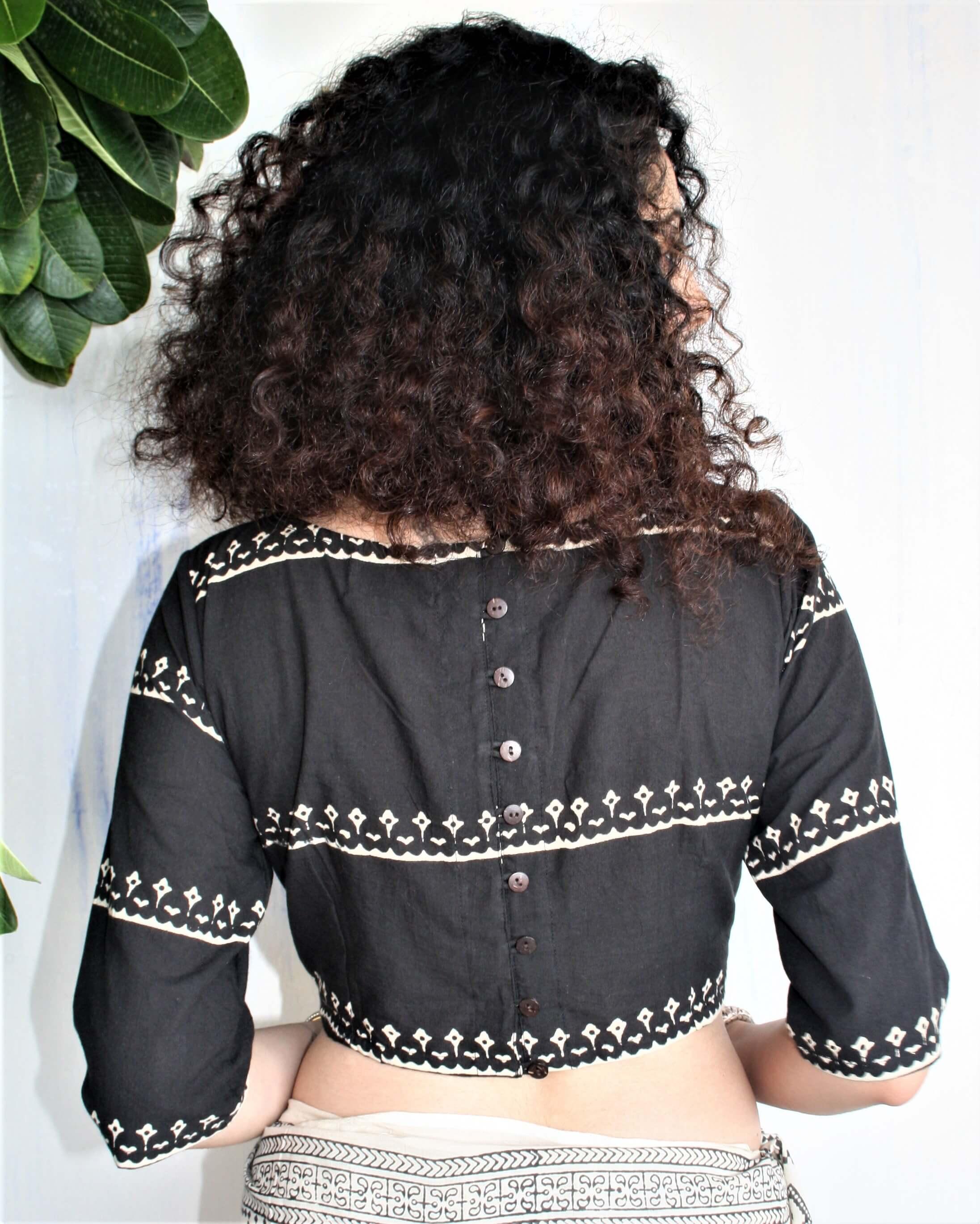 Black Blouse | Blouse Sleeves design | Blouse back design | Chidiyaa