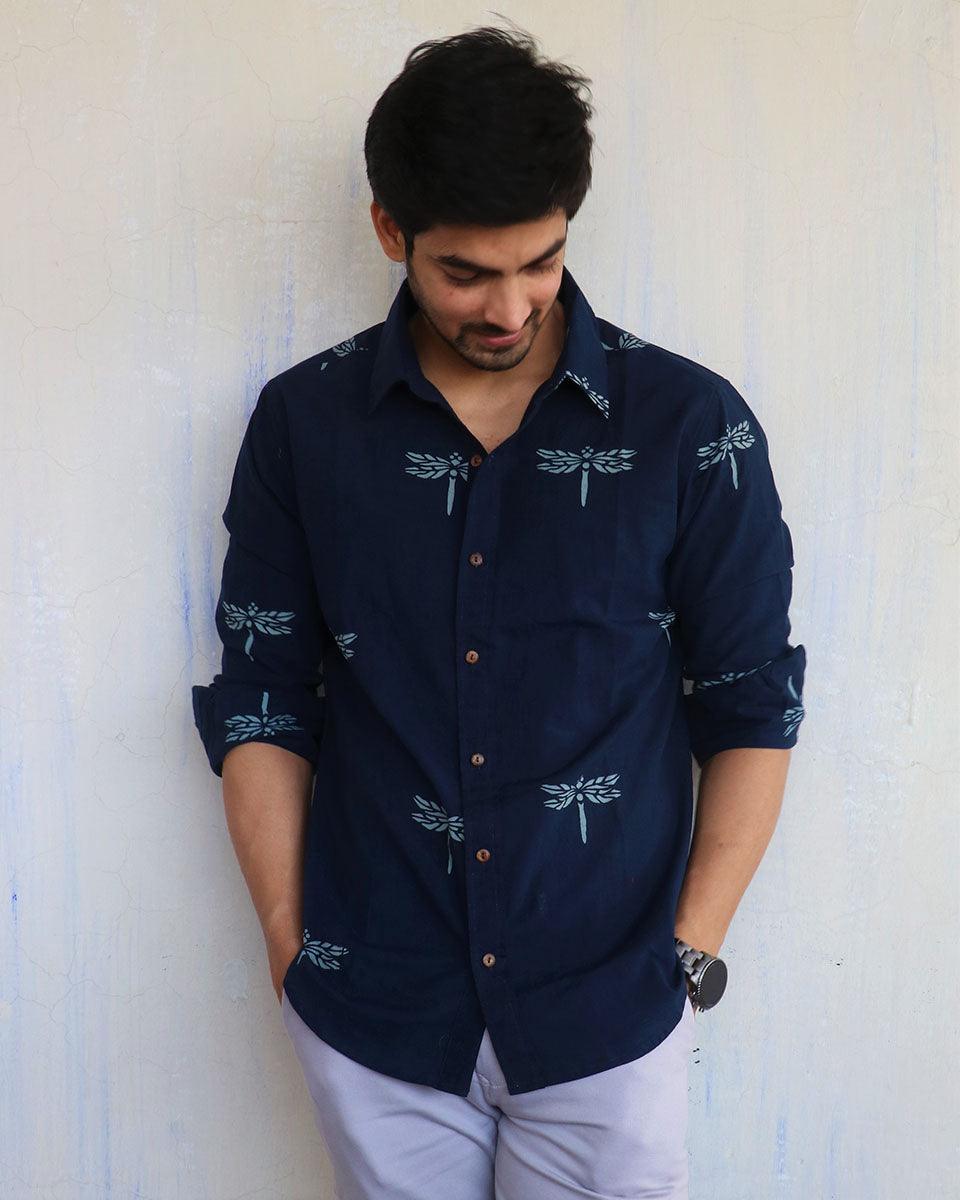 Men shirt blue | Men shirt formal | Chidiyaa