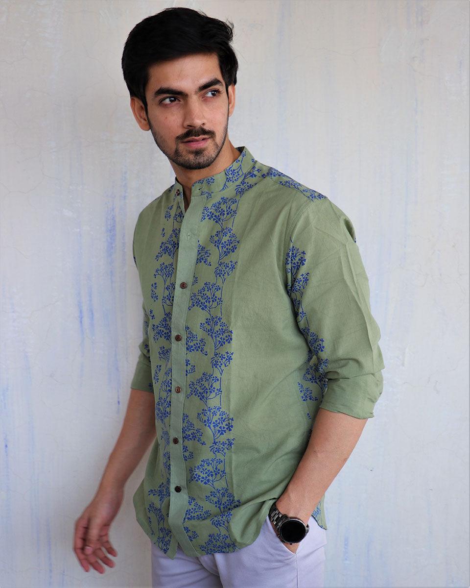 mens cotton shirt | cotton shirt | Men shirt formal | Cotton shirt Olive | Chidiyaa