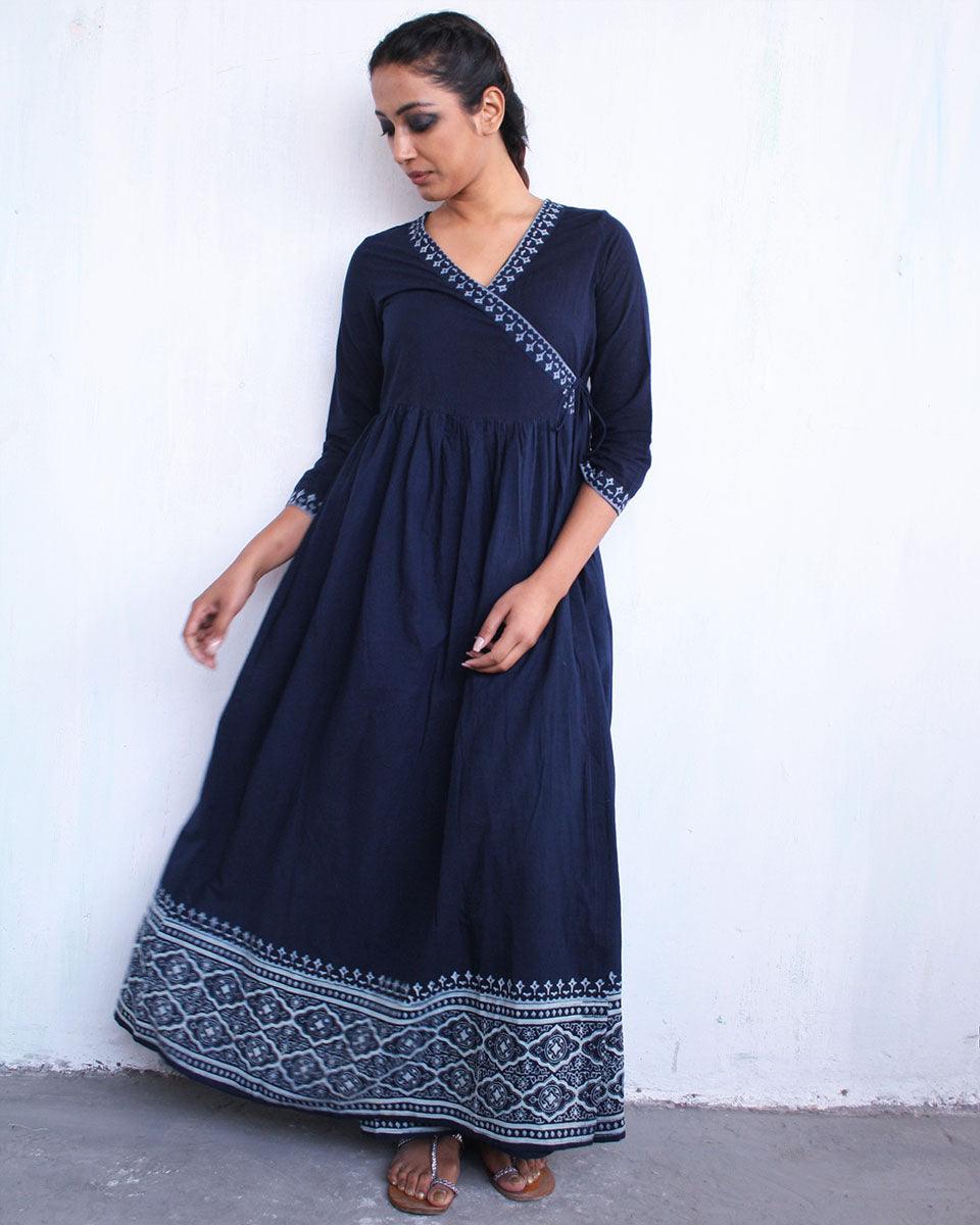 Buy Blue Angarakha Cotton Dress | Cotton dress | Dresses online Buy Blue Angarakha Cotton Dress | Cotton dress | Dresses online