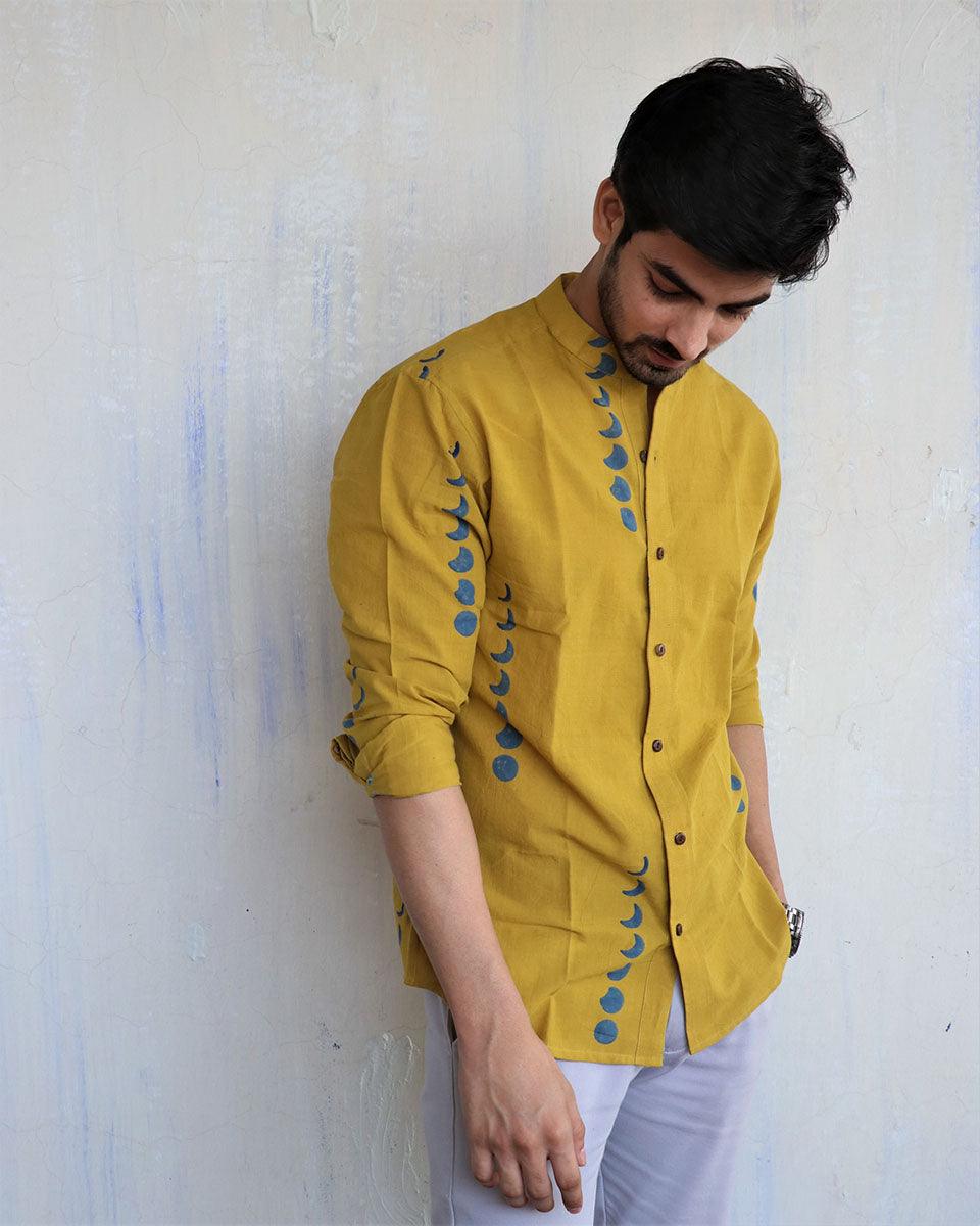 cottton shirt yellow | cotton shirt | Men Shirt Cotton | Chidiyaa