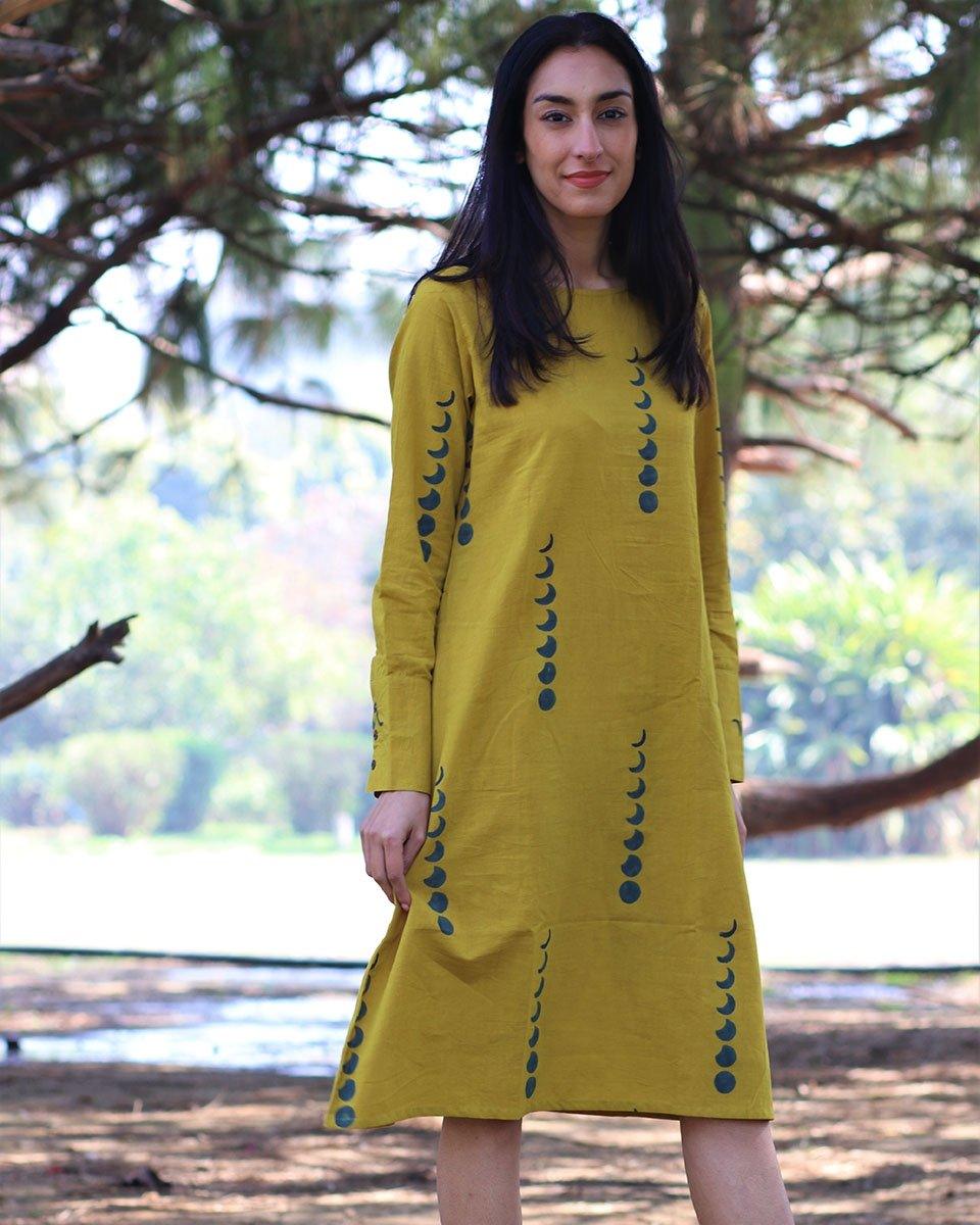Buy Yellow Eclipse Printed Cotton Dress| Summer Clothes For Women Buy Yellow Eclipse Printed Cotton Dress| Summer Clothes For Women