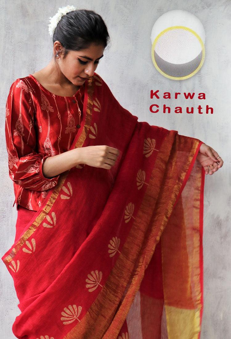 Linen zari saree | Linen saree | Linen saree online | Chidiyaa