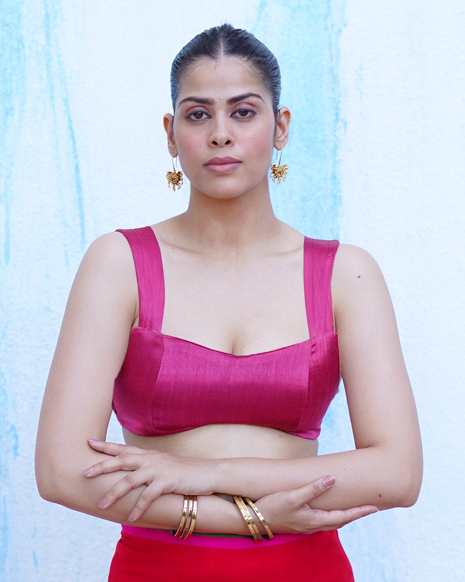 Hecate Magenta Pink Mashru Silk Blouse - NTC