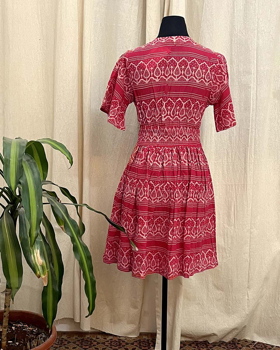 Mystic Ember Cotton hand block printed dress- LD
