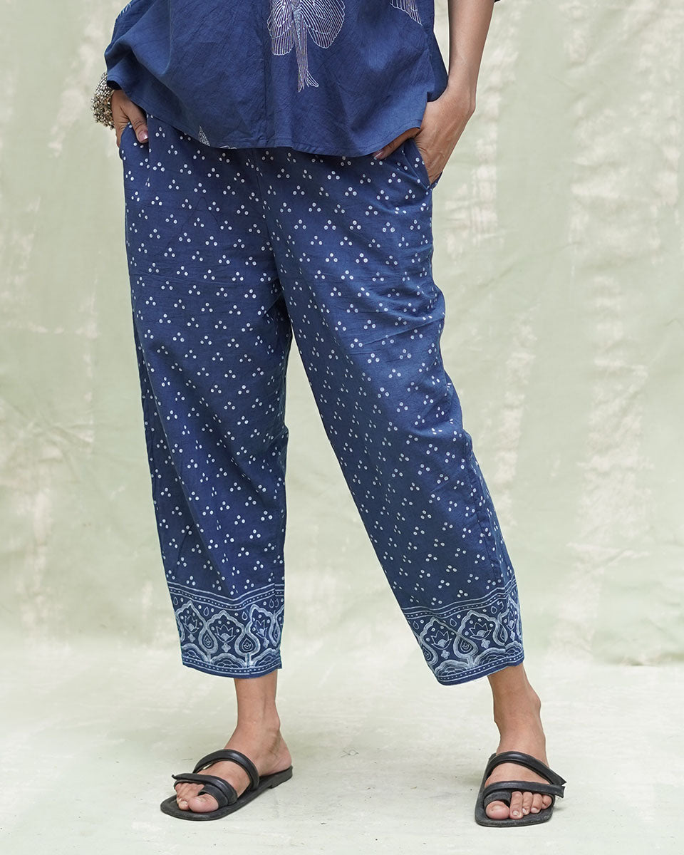 Jogi Blue Handblock Print Cotton Kurta Set - INDI