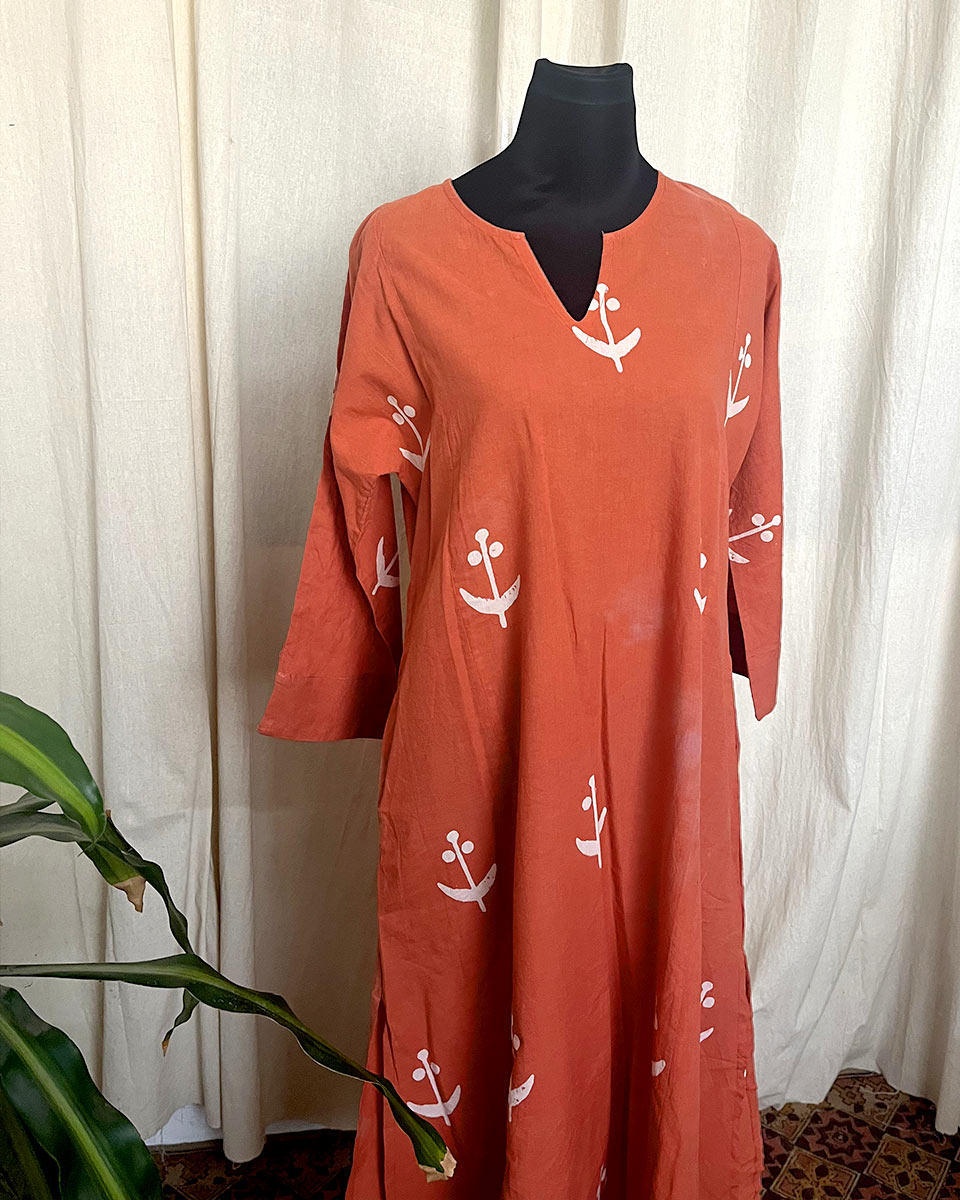 Mridula hand block printed cotton kurti - LD