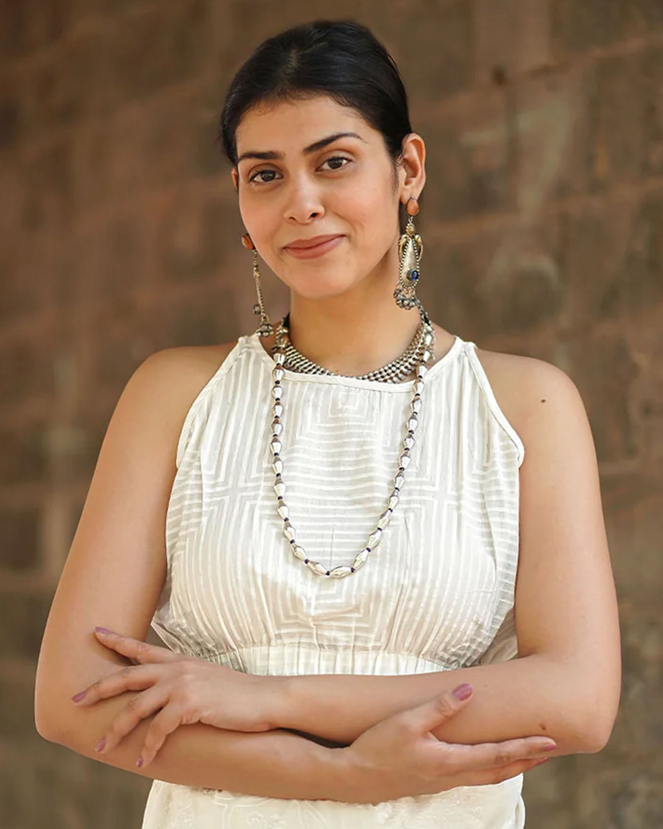 Seashell Murmur Ivory Block Printed Blouse - SFD