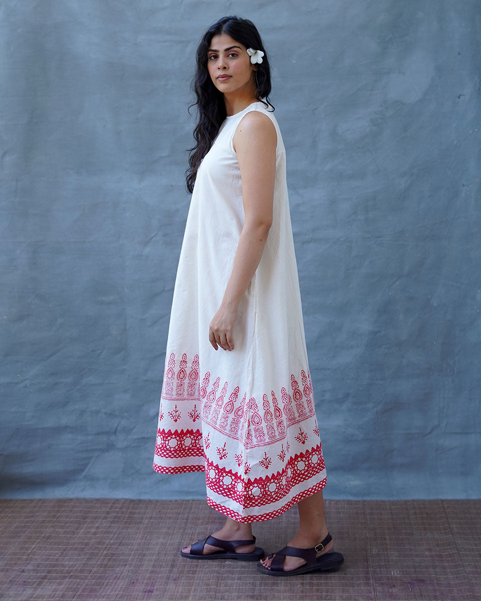 Faryat Block printed Cotton Dress - BGVL