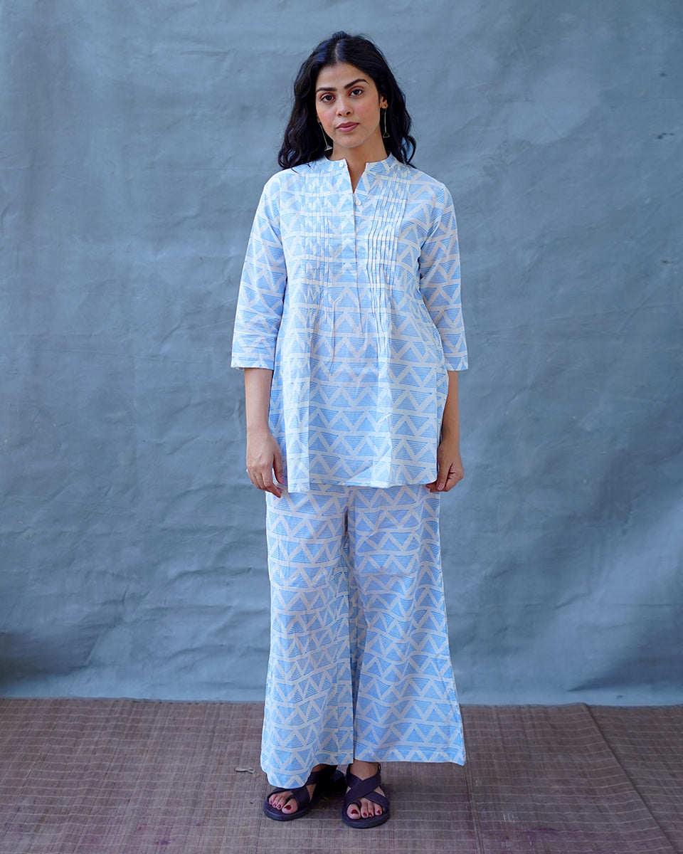 Kuhu Ivory Hand Block Printed Top-BAD