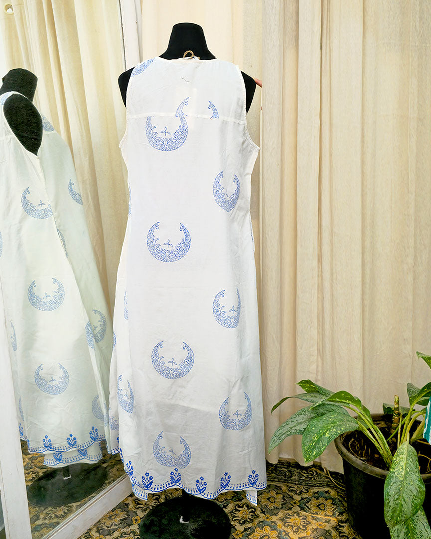 Naira White Handblock printed kurta Set - Love Despite