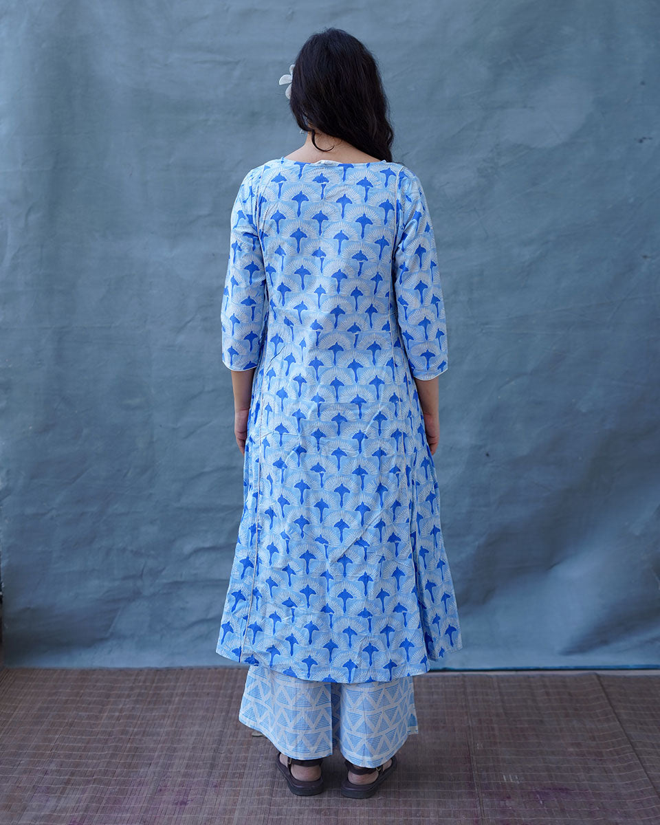 Pakhi Blue Hand Block Printed Kurti-BAD