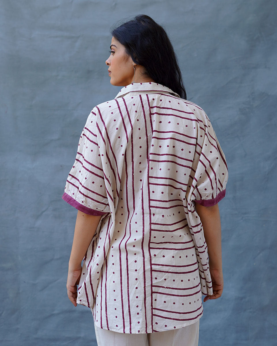 Megha Re Ivory Block Printed Cotton Shirt - WW