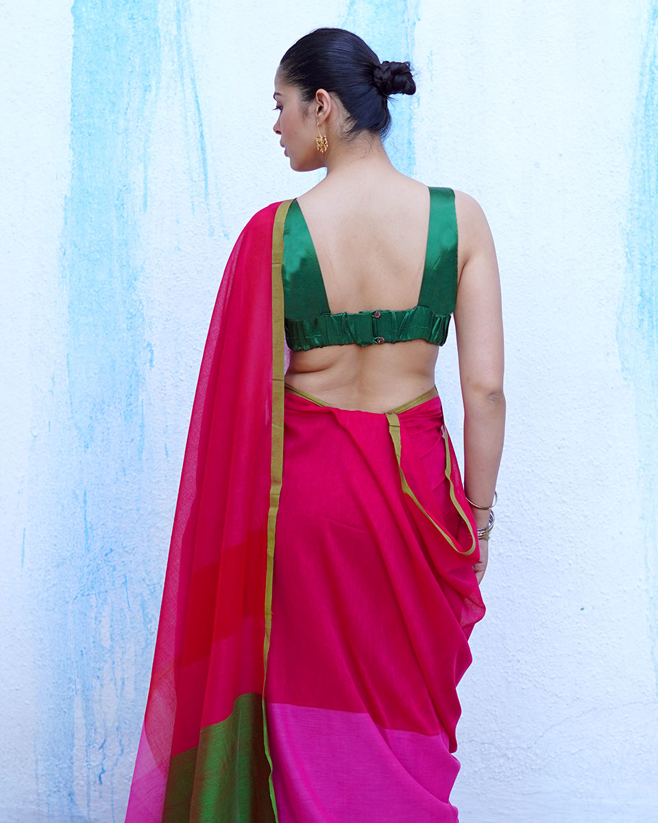 Demeter Pink Handwoven Cotton Saree - NTC