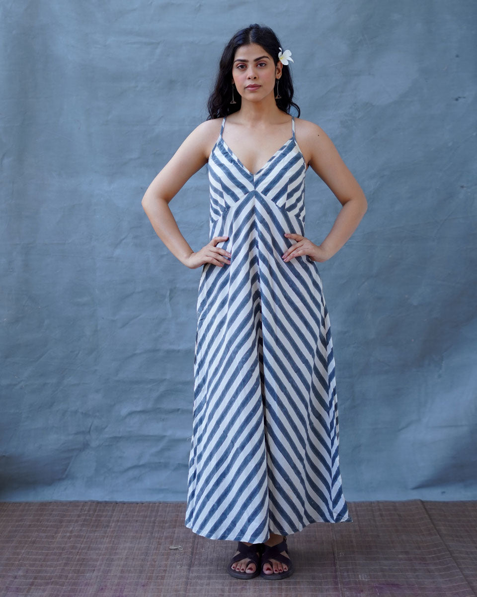 Cloud Kiss Grey Block Printed Dress - BMS