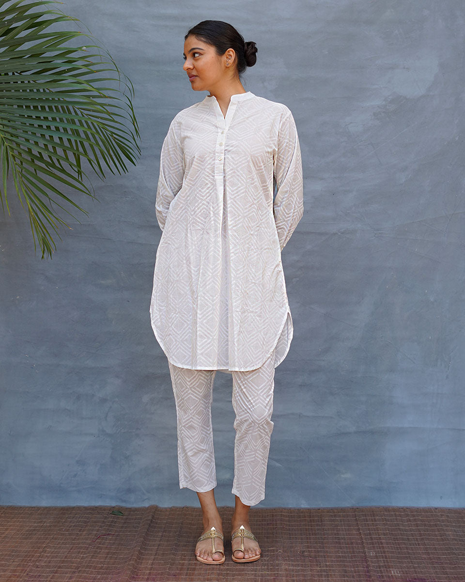 Ginevra Cotton Kurta Set - Safed