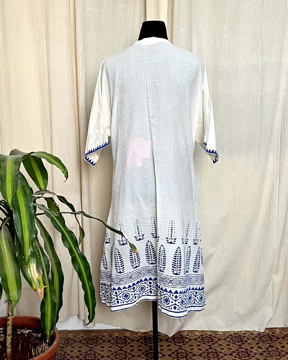 Paisley Handblock printed cotton kurti - LD