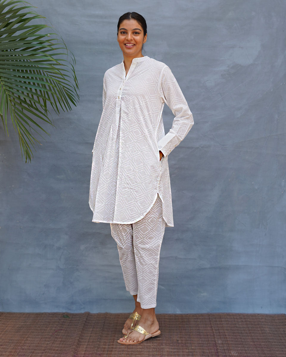 Ginevra Cotton Kurta Set - Safed