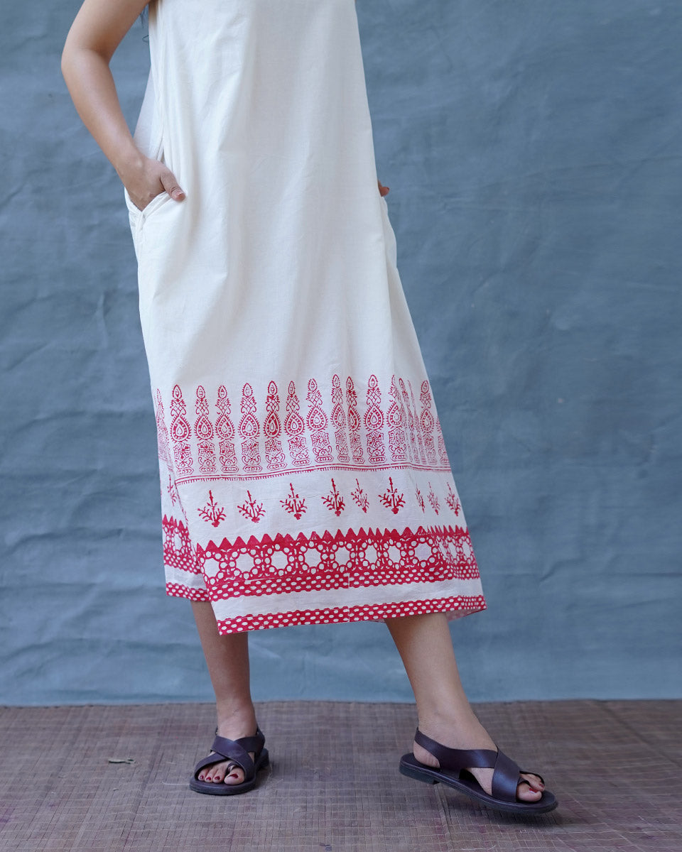 Faryat Block printed Cotton Dress - BGVL