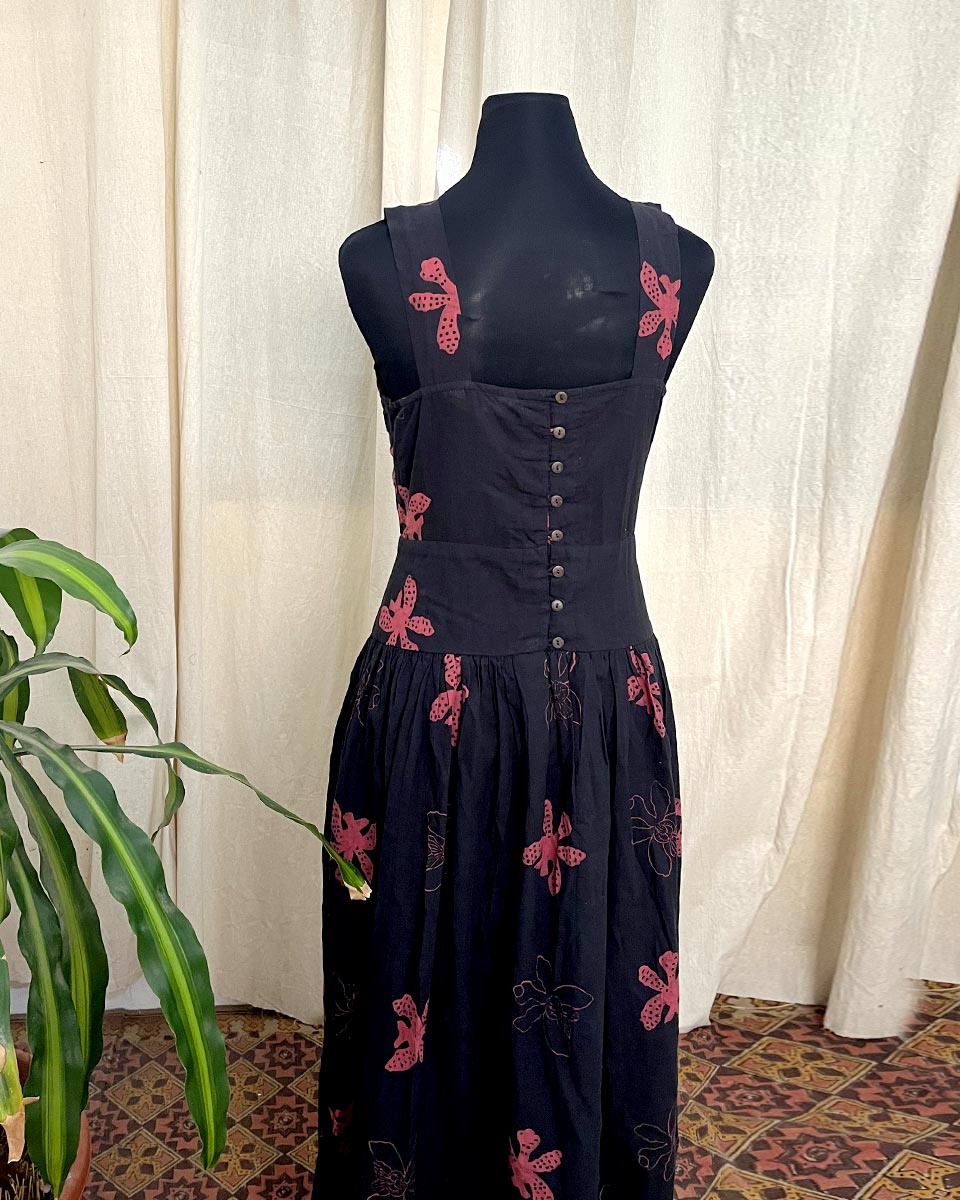 Shadow Blossom Cotton Dress- LD
