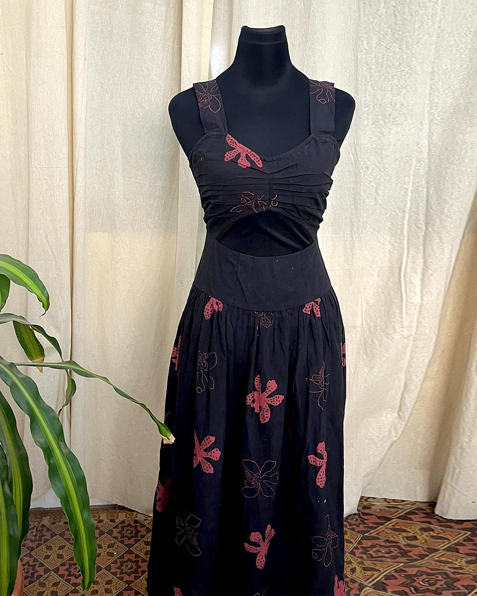 Shadow Blossom Cotton Dress- LD