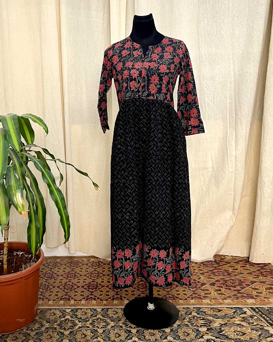 Twilight Rose Elegance Cotton kurti -LD