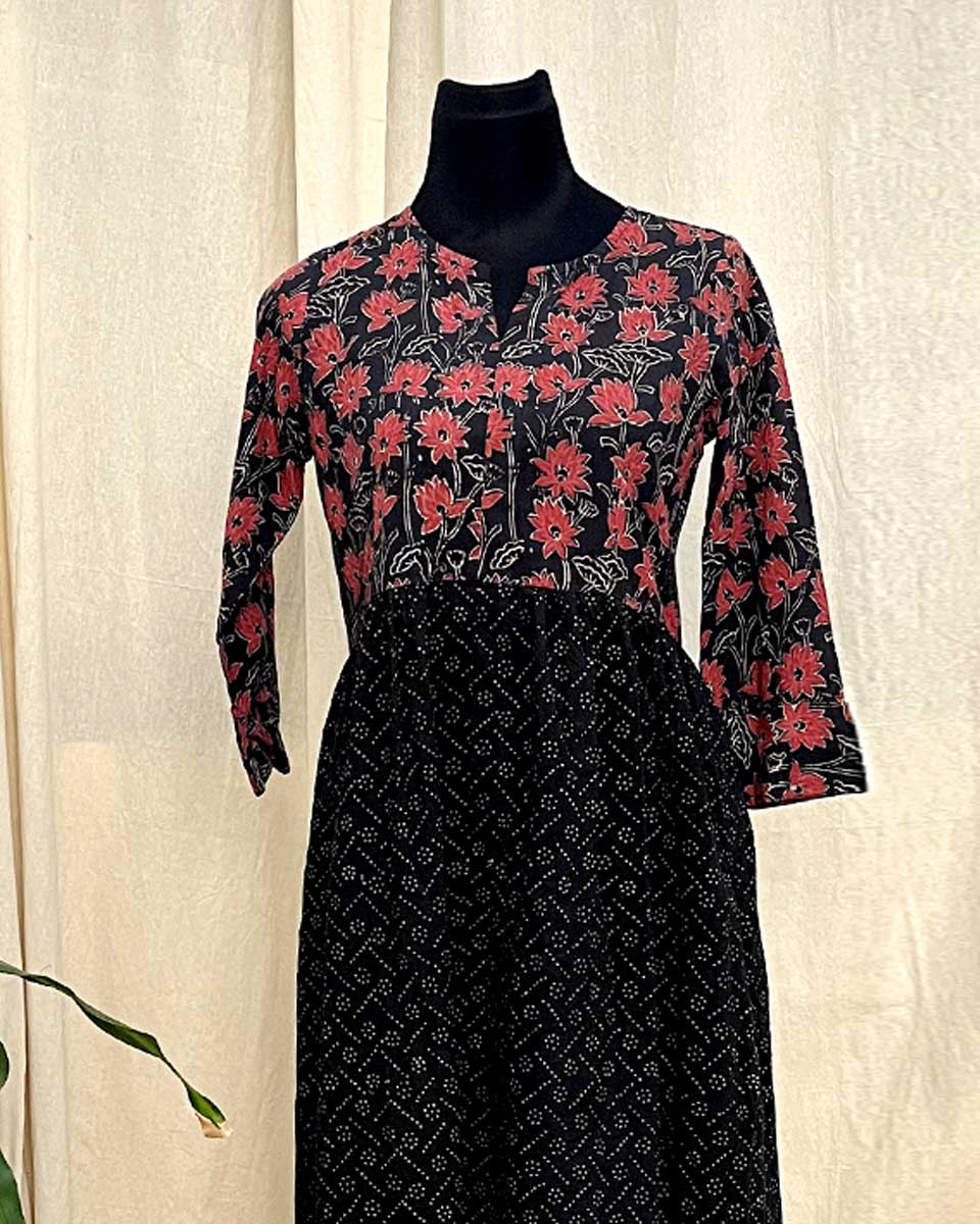Twilight Rose Elegance Cotton kurti -LD