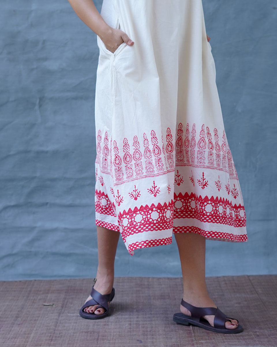 Faryat Block printed Cotton Dress - BGVL