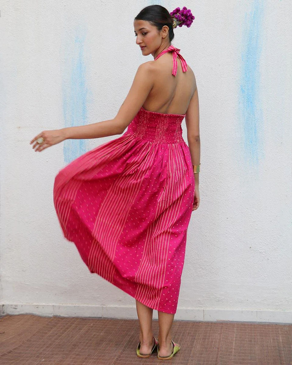 Joba Blockprinted Cotton Dress - Flower Girl