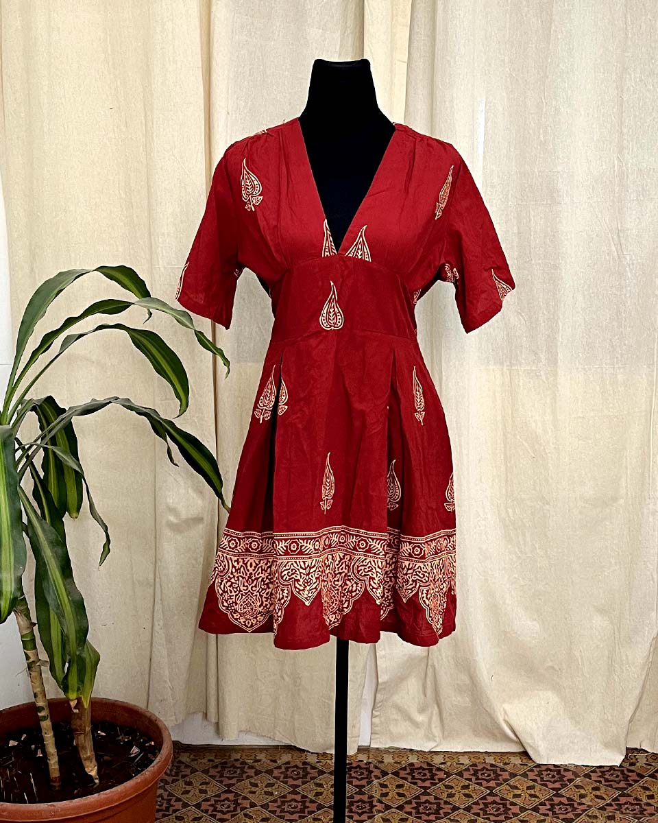 Paisley Flame Cotton Dress – LD