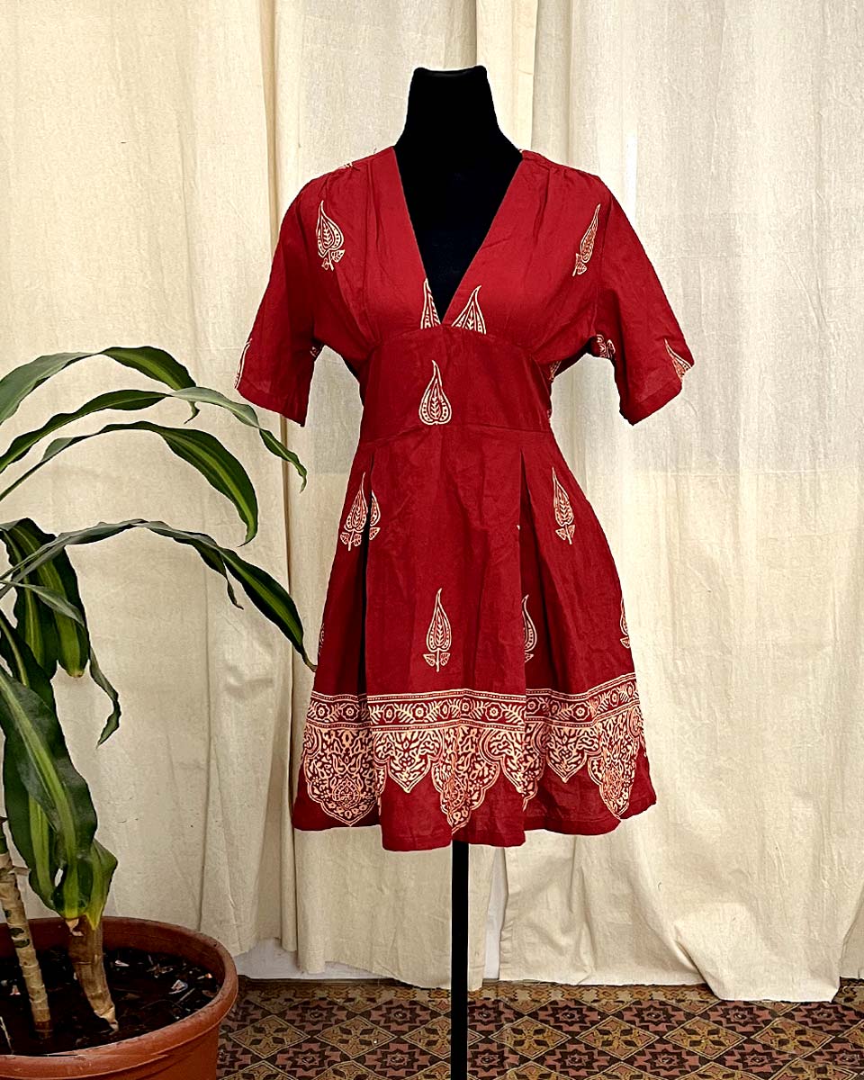 Paisley Flame Cotton Dress – LD