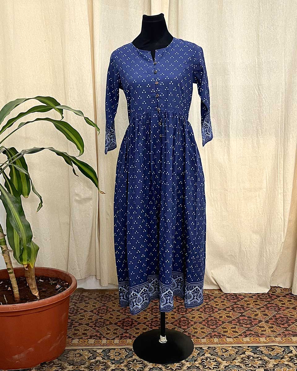 Oceanlace Blockprinted Cotton Kurti – LD