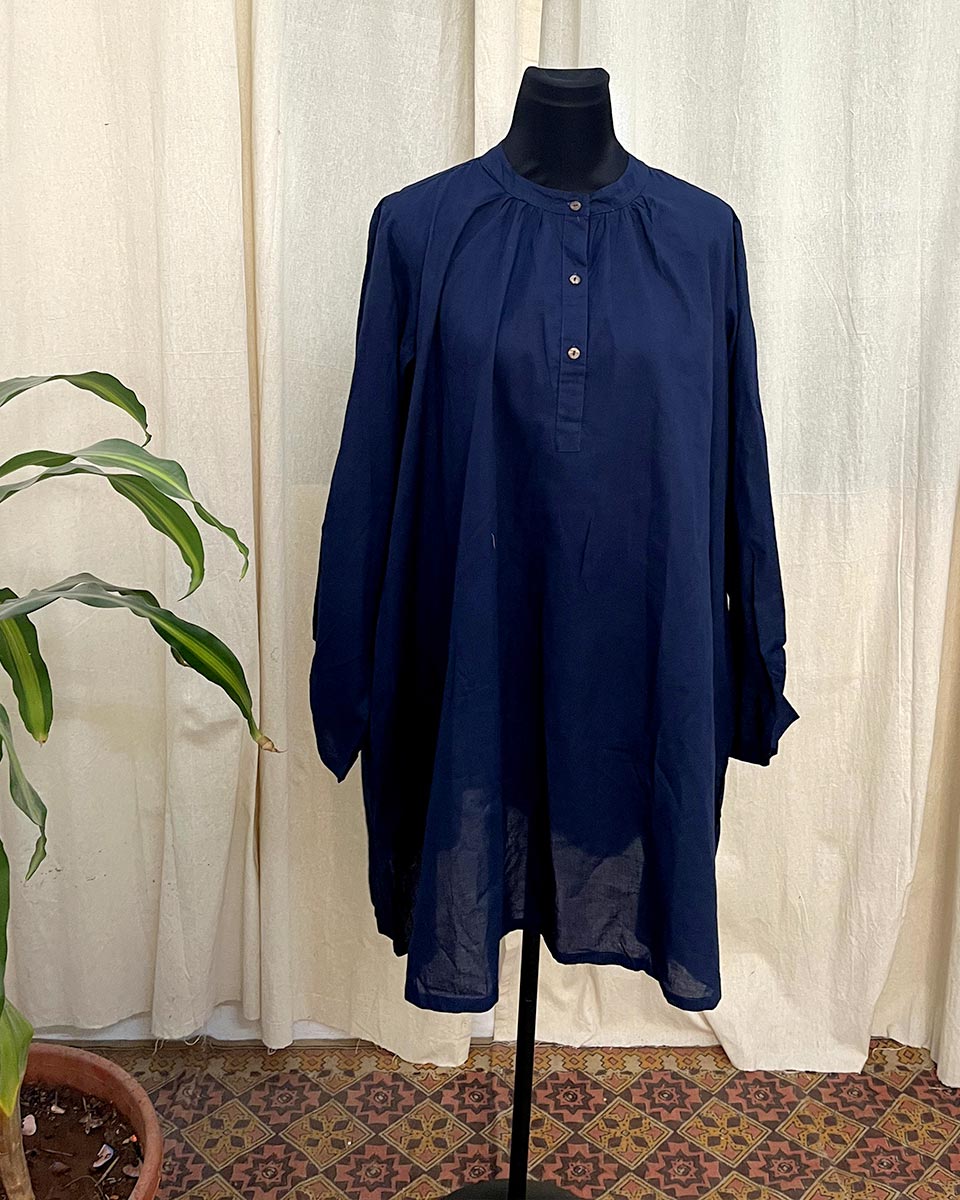 Navy Crest Cotton Kurti – LD