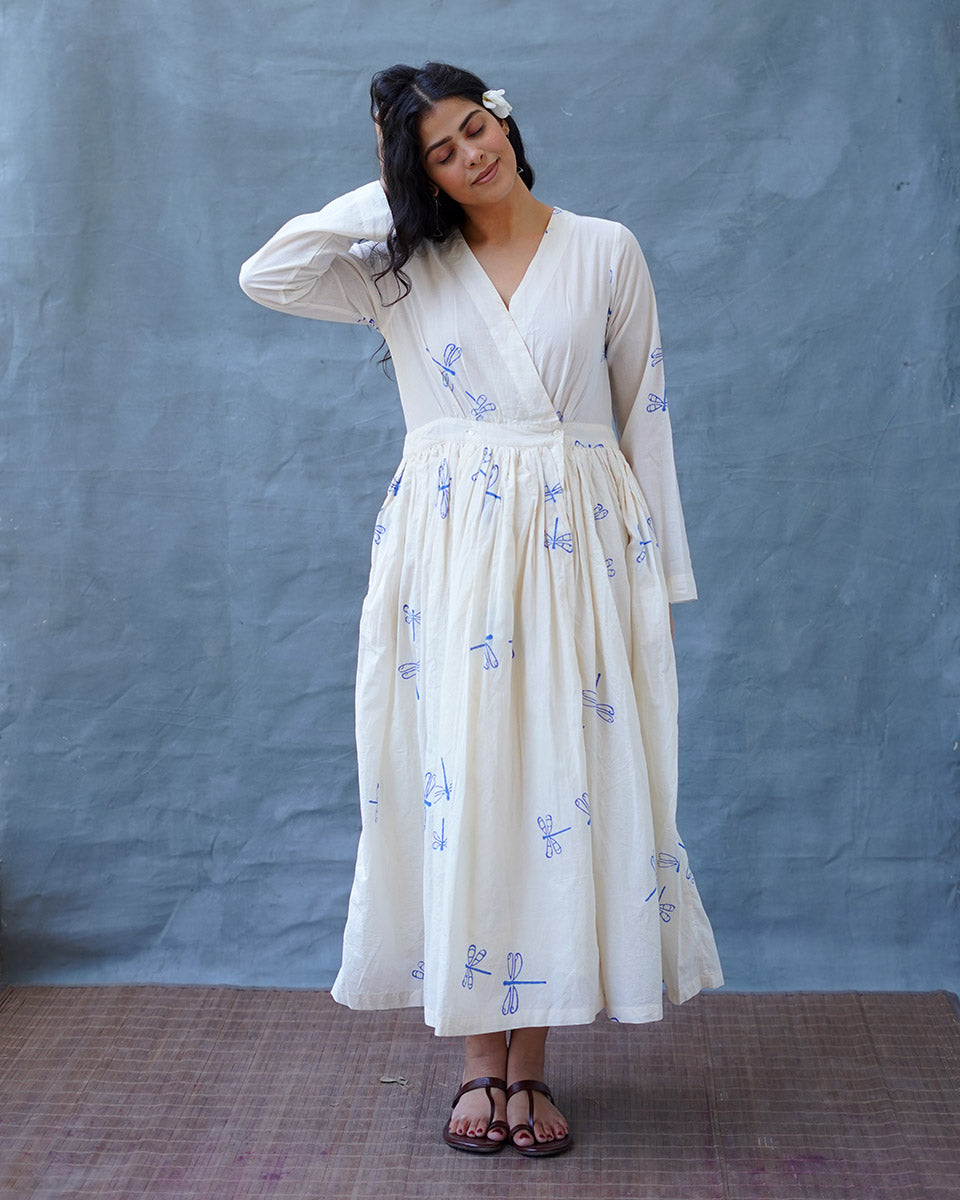 Soleil Blockprinted Cotton Dress - BGVL