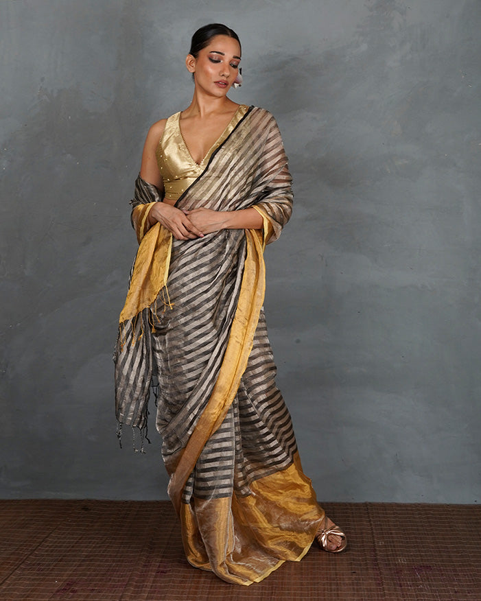 Seek Radiance Golden Tissue Silk Blouse - TARA