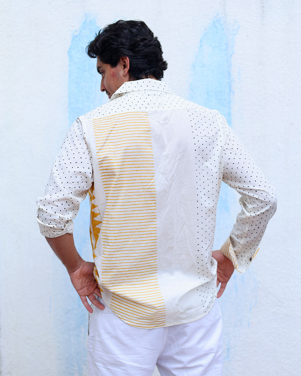 Muraad Multi Colours Hand Block Print Cotton Shirt -TOF