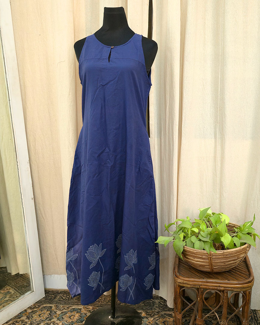 Mahira Blue Handblock printed kurta - Love Despite