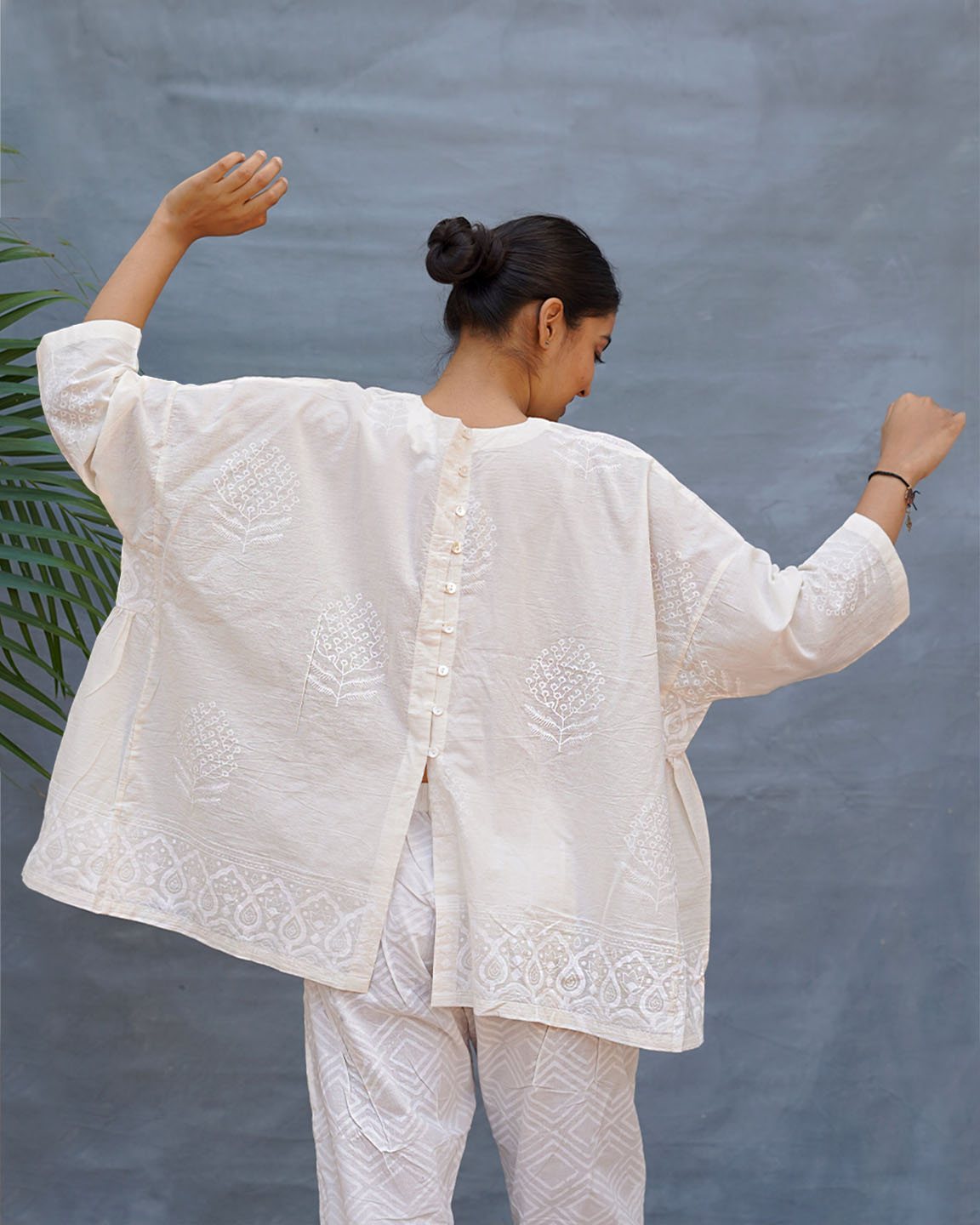 Morning Butter Ivory Block Printed Top - SFD