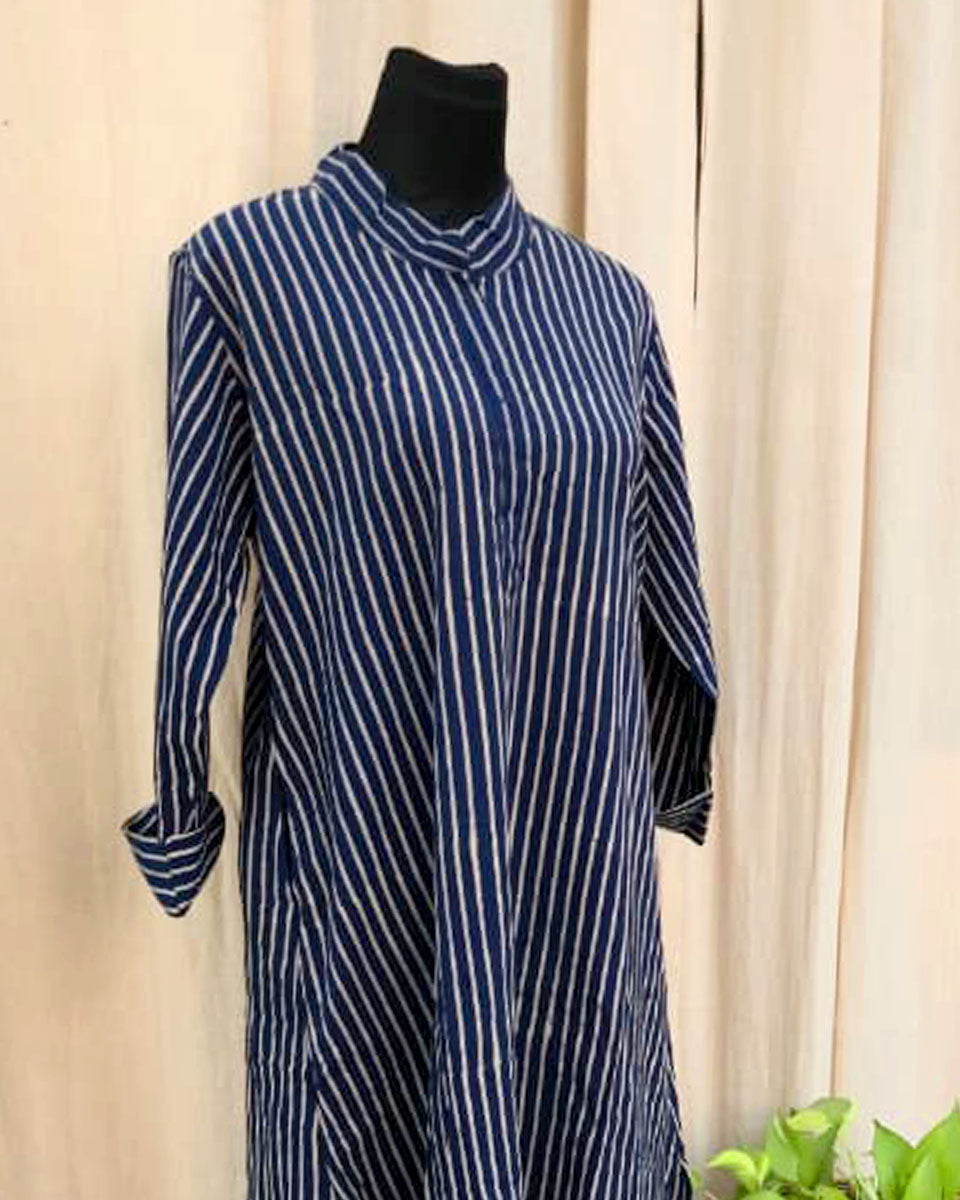 Moonstone Blue cotton kurta - Love Despite