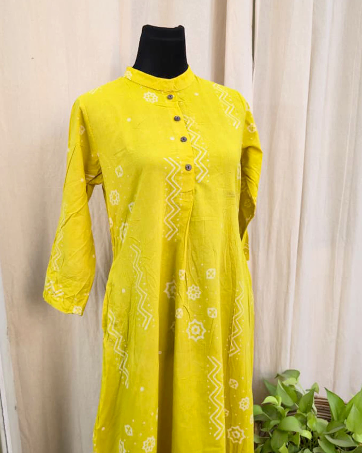 Ruhi Yellow Hand block printed Cotton kurta - Love Despite
