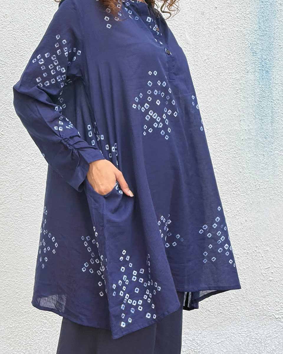 Indi-Glow Bandhej Cotton Kurti