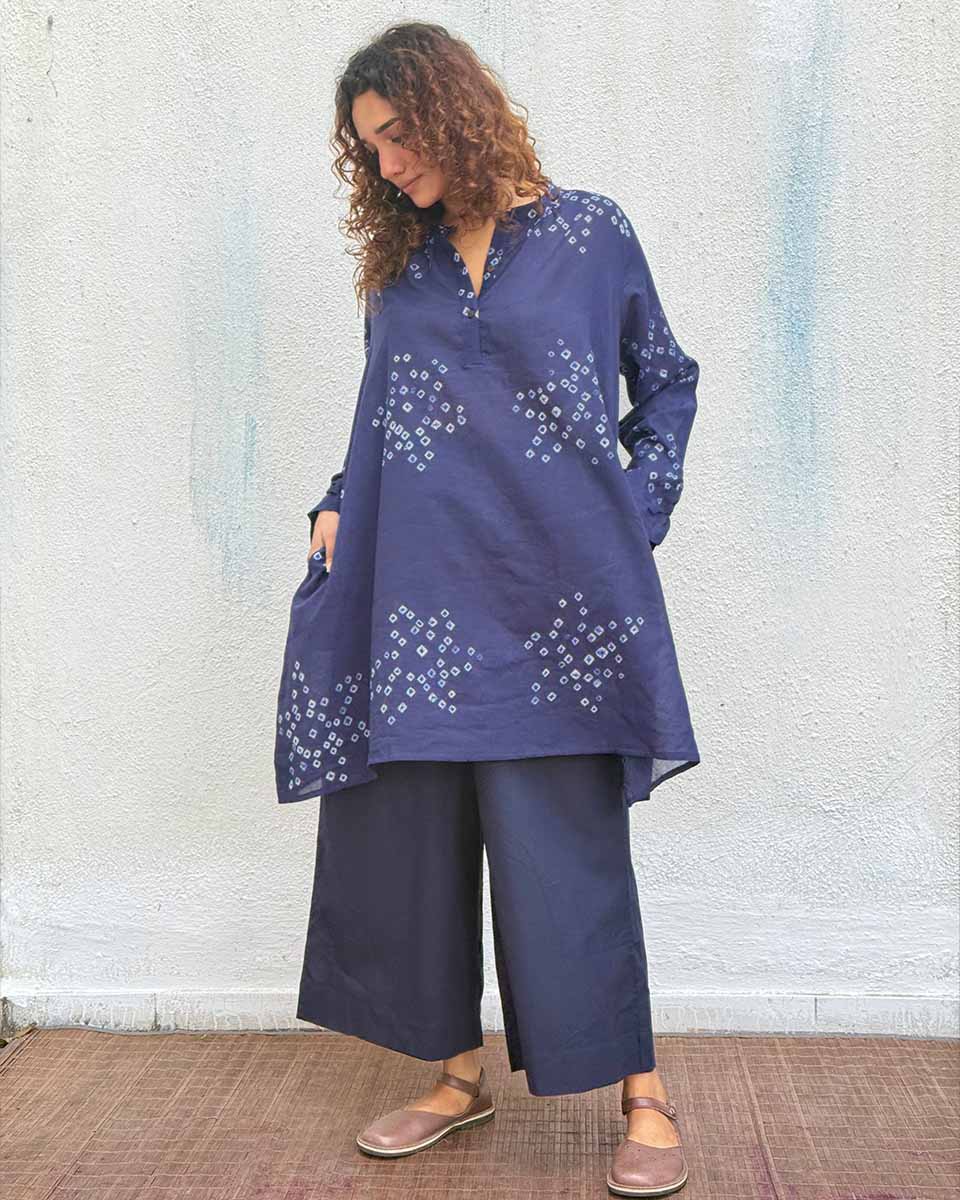 Indi-Glow Bandhej Cotton Kurti