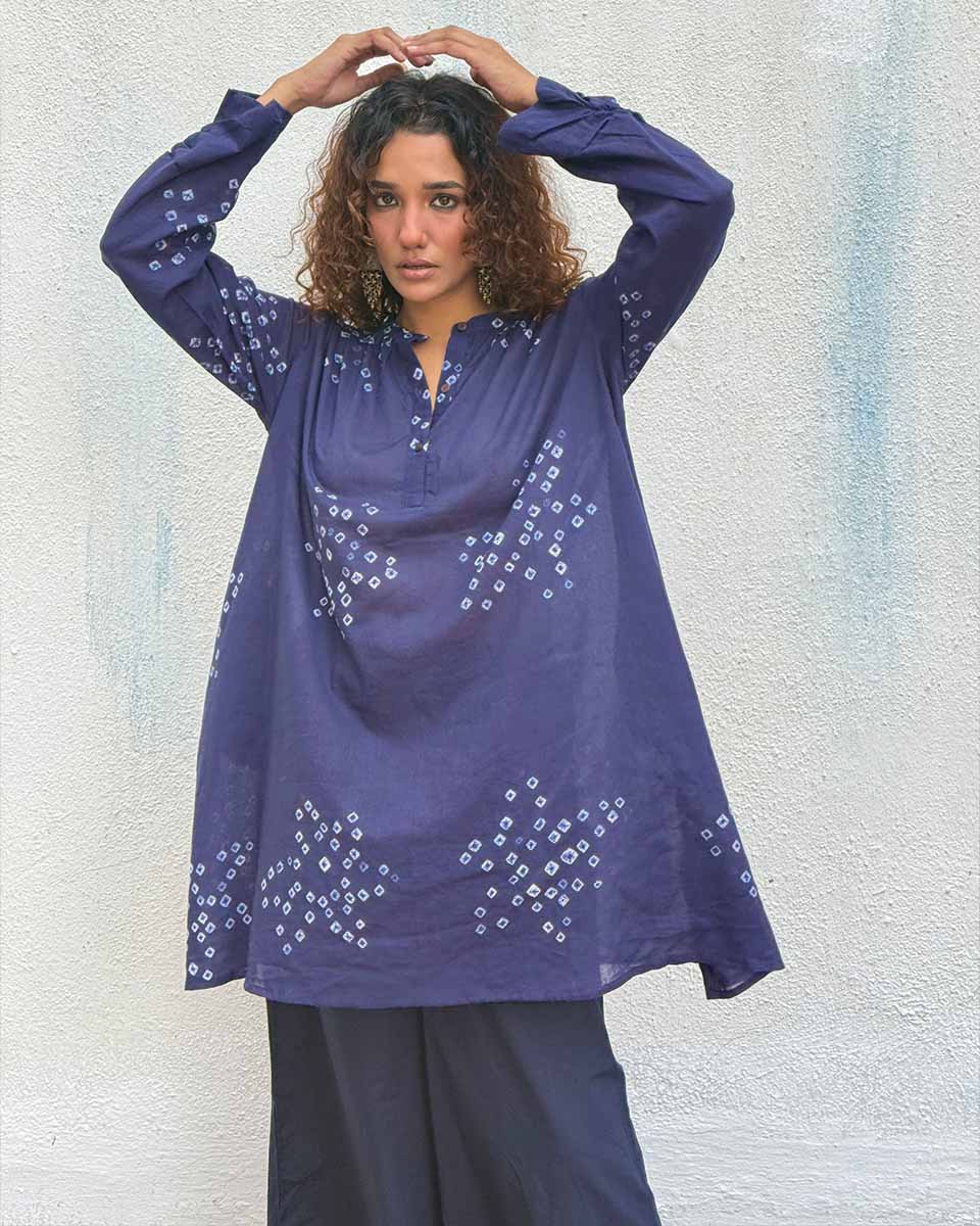 Indi-Glow Bandhej Cotton Kurti