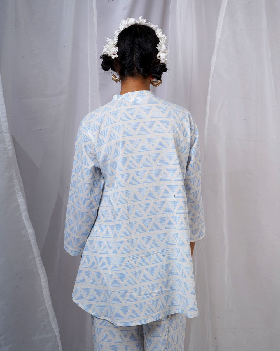 Kuhu Ivory Hand Block Printed Top-BAD