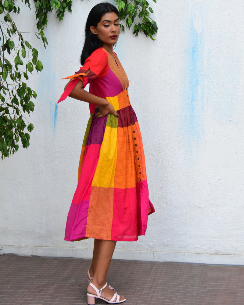 Technicolor Handwoven Cotton Dress - RC